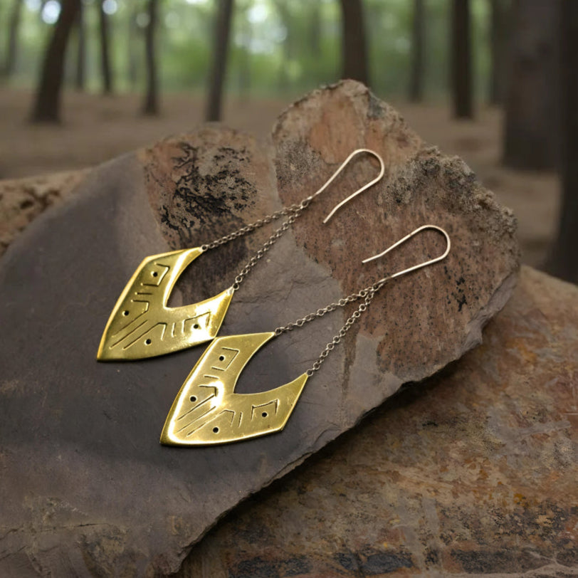 Aja Drop Earrings ~ Italian Brass